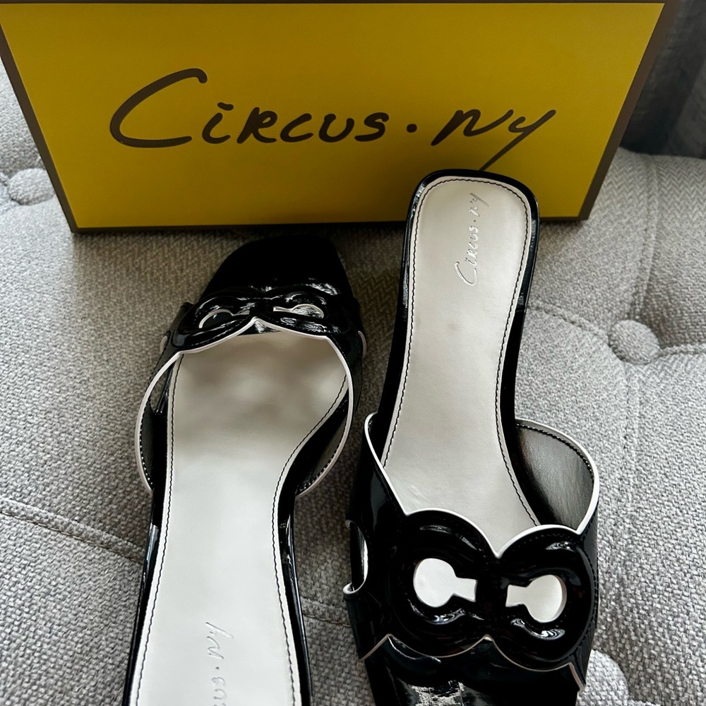 Circus by Sam Edelman Black Mules with Bow Detail